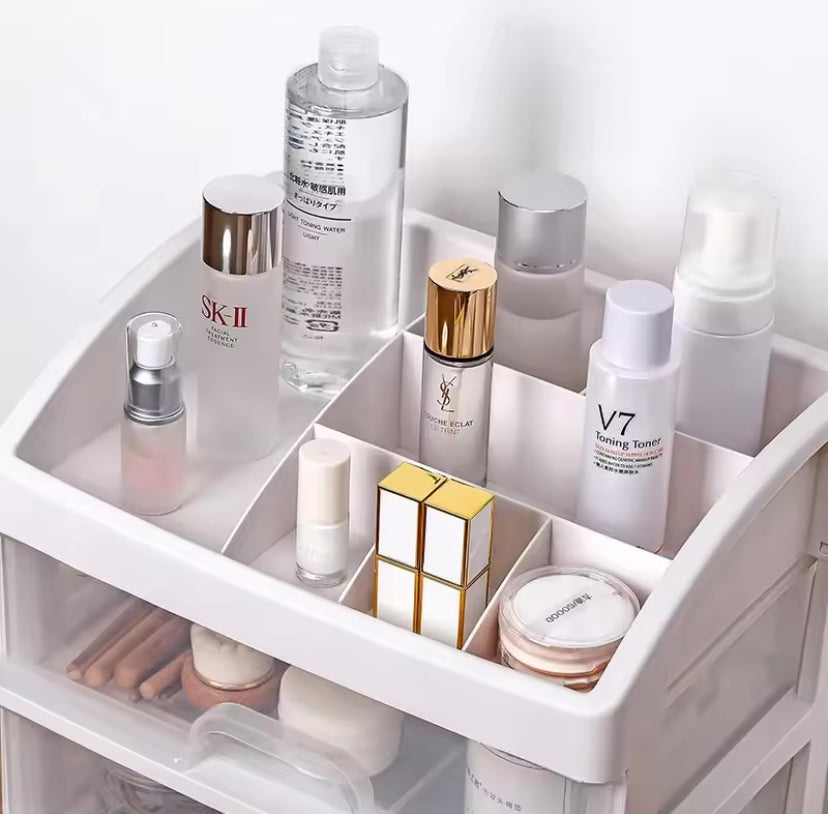 Three Layer Transparent Cosmetic Storage Rack, Multifunctional Desktop Storage Rack, Durable Plastic Desktop Organizer, Office Desktop Organizer Three Layer Transparent Cosmetic Storage Rack, Multifunctional Desktop Storage Rack, Durable Plastic Desktop Organizer, Office Desktop Organizer